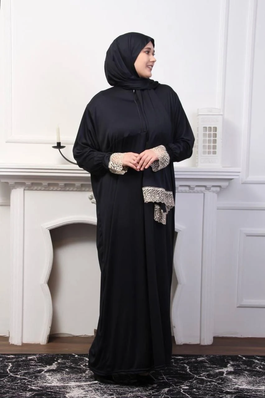 FERMUARLI KÜPÜR DESENLİ  NAMAZ ELBİSESİ 4