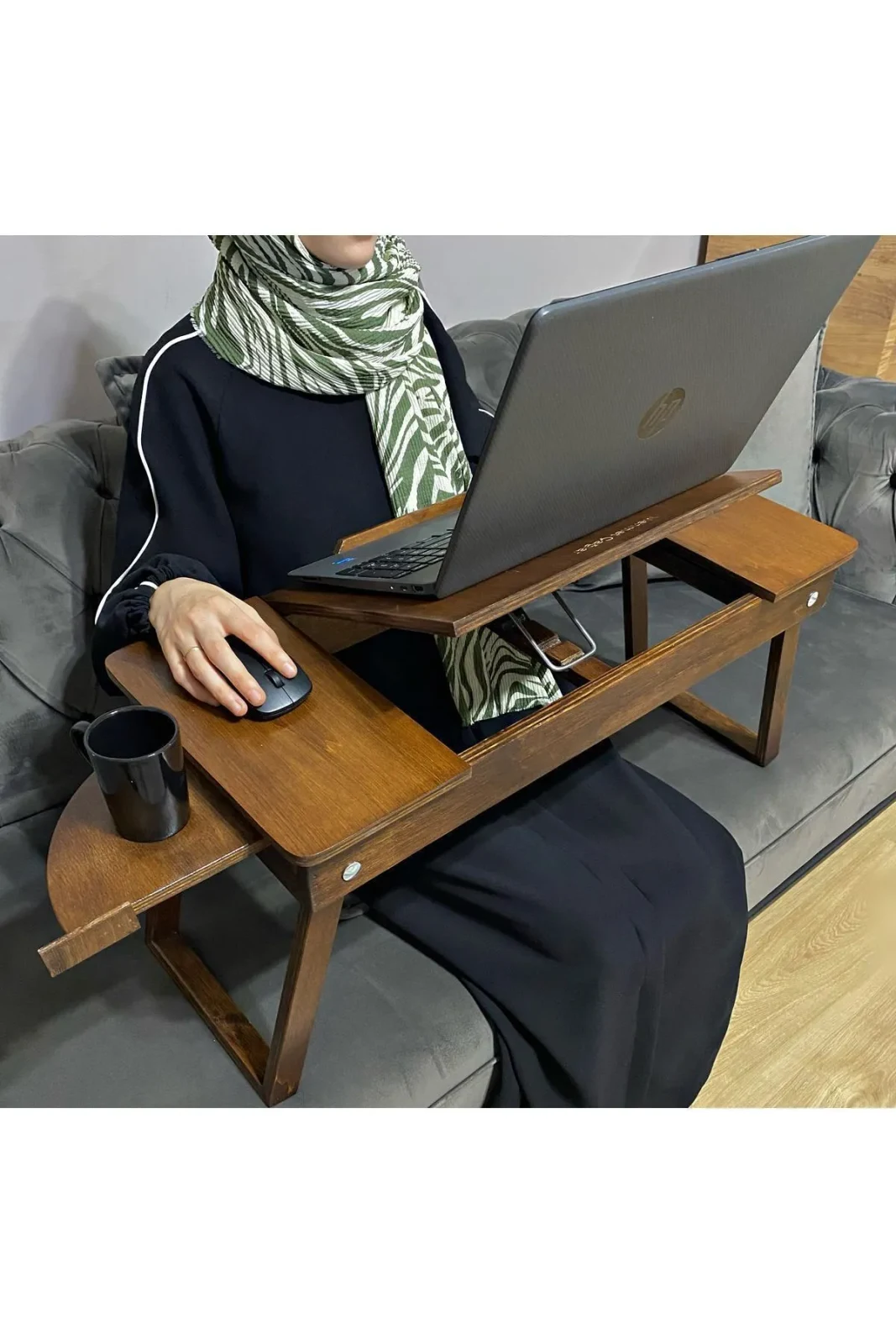 Katlanabilir Laptop Masası Sehpası Rahle Kahvaltı Sehpası 5