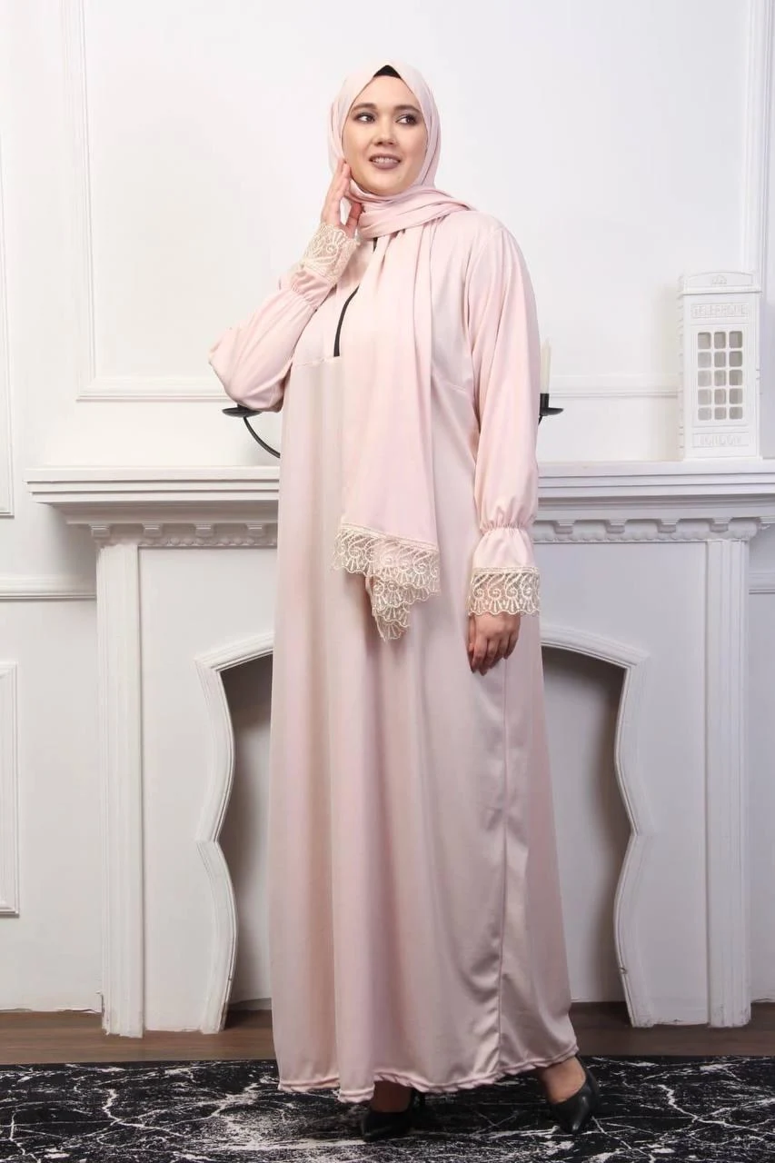 FERMUARLI KÜPÜR DESENLİ  NAMAZ ELBİSESİ 2
